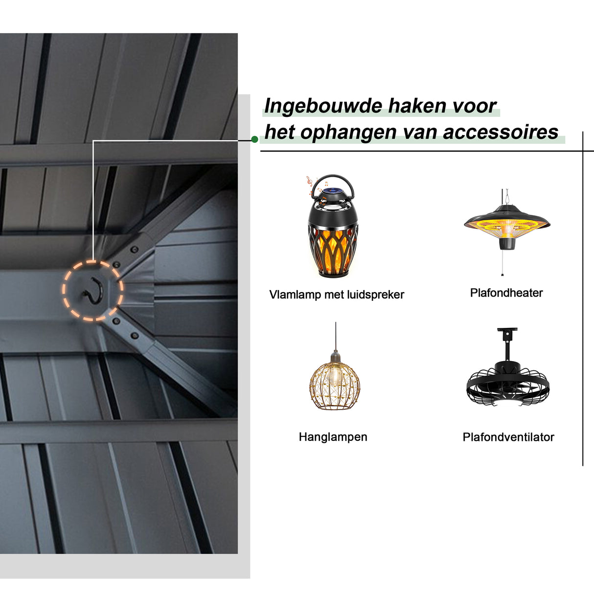 Patioslife Luxury Haven - Hardtop Prieel met Stijlvolle Houtlook - Geïntegreerde Waterafvoer - 5 Jaar Frame Garantie - Weersbestendig