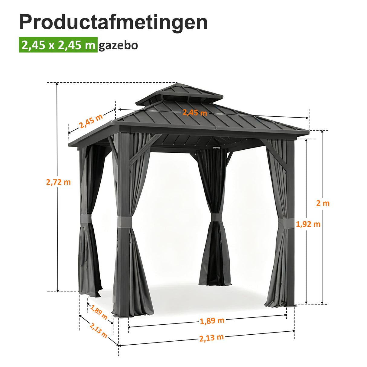 Patioslife Luxury Haven - Hardtop Prieel met Stijlvolle Houtlook - Geïntegreerde Waterafvoer - 5 Jaar Frame Garantie - Weersbestendig