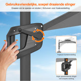 Patioslife Aegis Pro Cantilever Parasol met LED Verlichting, Versterkte Aluminium Ribben en Paal met Poedercoating — Perfect voor Tuin en Patio