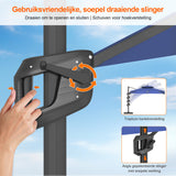 Patioslife Aegis Pro Cantilever Parasol met LED Verlichting, Versterkte Aluminium Ribben en Paal met Poedercoating — Perfect voor Tuin en Patio