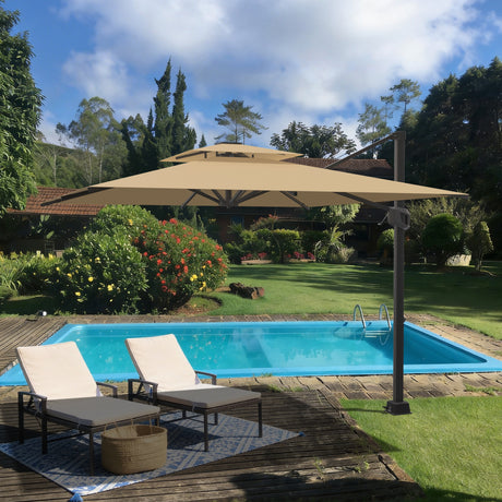 Patioslife Aegis Zweefparasol Inbouwvoet – 61 cm Diep, Dubbel Gecoat Staal, Stabiel bij Wind – Voor Tuin, Terras en Beton