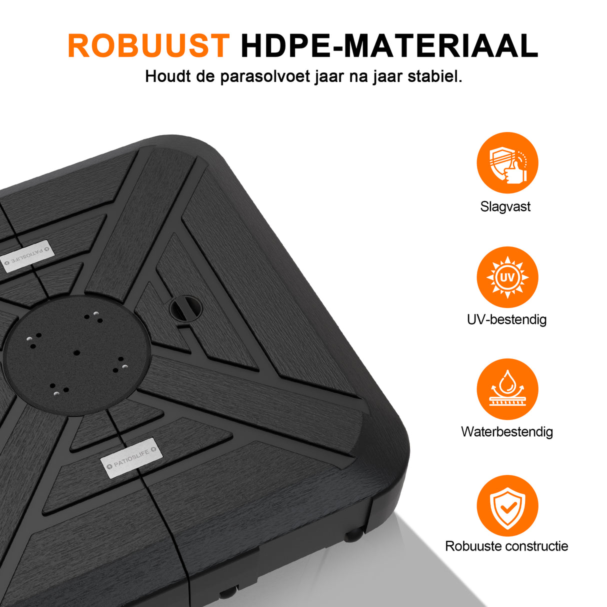 Parasol Wielen Voet 115–200kg, Zware Buitenstand, Vervulbare HDPE Gewichten voor Tuin, Terras & Zwembadrand Stabiliteit