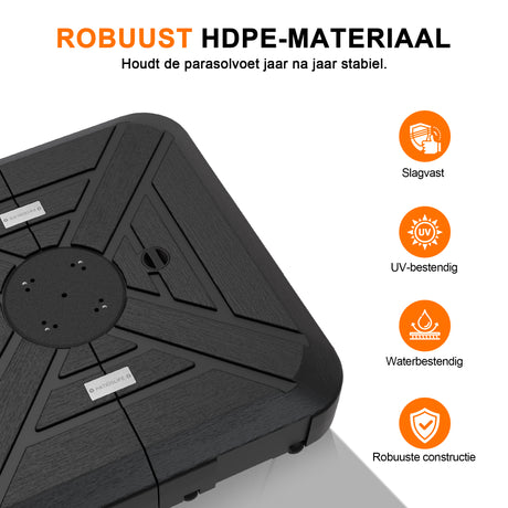 Parasol Wielen Voet 115–200kg, Zware Buitenstand, Vervulbare HDPE Gewichten voor Tuin, Terras & Zwembadrand Stabiliteit