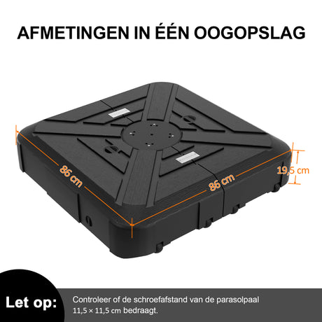 Parasol Wielen Voet 115–200kg, Zware Buitenstand, Vervulbare HDPE Gewichten voor Tuin, Terras & Zwembadrand Stabiliteit