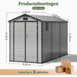 Patioslife YardVault Outdoor Opslagschuur met Vloer, Weerbestendige Waterdichte Plastic Tuinschuur van Hars met Slot en Raam voor de Tuin, Zware Opslagschuur voor Gereedschap, Fietsen & Tuinapparatuur