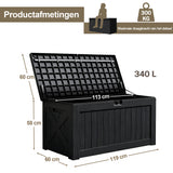 Buiten Deck Box, Grote Weerbestendige Kunststof Opslag voor Tuinmeubelen, Tuingereedschap & Zwembadaanvullingen, Met Slot, UV-bestendig