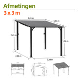 Patioslife Haven | Wandgemonteerde Hardtop Gazebo – Zware Aluminium Pergola met Dak voor Tuin