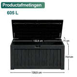 Buiten Deck Box, Grote Weerbestendige Kunststof Opslag voor Tuinmeubelen, Tuingereedschap & Zwembadaanvullingen, Met Slot, UV-bestendig