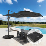 Patioslife Aegis Pro™ Cantilever Parasol met Kruisvoet — Robuust Frame en Poedergecoat Aluminium Paal voor Tuin en Terras