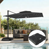 Patioslife Aegis Pro Cantilever Parasol met LED Verlichting, Versterkte Aluminium Ribben en Paal met Poedercoating — Perfect voor Tuin en Patio