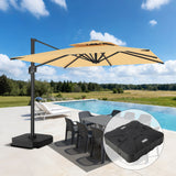 Patioslife Aegis Pro™ Cantilever Parasol met Kruisvoet — Robuust Frame en Poedergecoat Aluminium Paal voor Tuin en Terras
