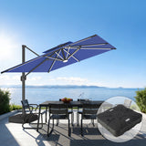 Patioslife Aegis Premium Cantilever Parasol met LED Verlichting, Glasvezel Ribs, Poedercoating Aluminium Stok & Beschermhoes — Luxe Tuin- en Terrasschaduw