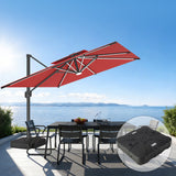 Patioslife Aegis Premium Cantilever Parasol met LED Verlichting, Glasvezel Ribs, Poedercoating Aluminium Stok & Beschermhoes — Luxe Tuin- en Terrasschaduw