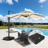 Patioslife Aegis Pro™ Cantilever Parasol met Kruisvoet — Robuust Frame en Poedergecoat Aluminium Paal voor Tuin en Terras
