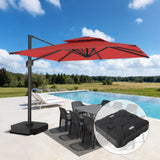 Patioslife Aegis Pro™ Cantilever Parasol met Kruisvoet — Robuust Frame en Poedergecoat Aluminium Paal voor Tuin en Terras