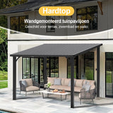 Patioslife Haven | Wandgemonteerde Hardtop Gazebo – Zware Aluminium Pergola met Dak voor Tuin