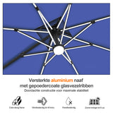 Patioslife Aegis Premium Cantilever Parasol met LED Verlichting, Glasvezel Ribs, Poedercoating Aluminium Stok & Beschermhoes — Luxe Tuin- en Terrasschaduw