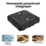 Patioslife Aegis Premium 360° draaibare zweefparasol met LED verlichting – gepoedercoat aluminium frame en glasvezel baleinen – tuin en terras