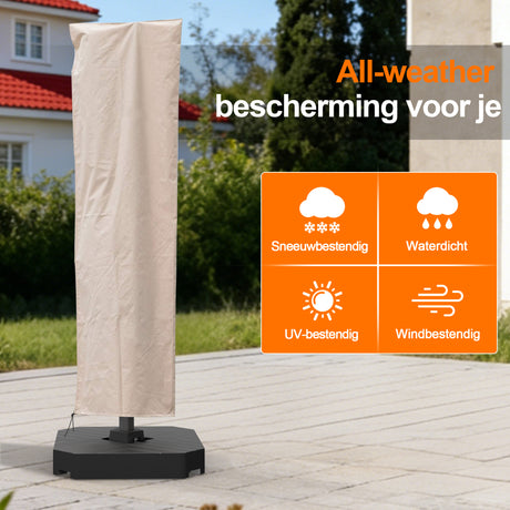 Patioslife Aegis – Parasolhoes voor Zweefparasol Ø 2,7–4 m – 600D Oxford, Waterdicht & UV-bestendig