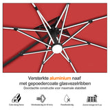 Patioslife Aegis Premium Cantilever Parasol met LED Verlichting, Glasvezel Ribs, Poedercoating Aluminium Stok & Beschermhoes — Luxe Tuin- en Terrasschaduw