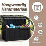 Buiten Deck Box, Grote Weerbestendige Kunststof Opslag voor Tuinmeubelen, Tuingereedschap & Zwembadaanvullingen, Met Slot, UV-bestendig