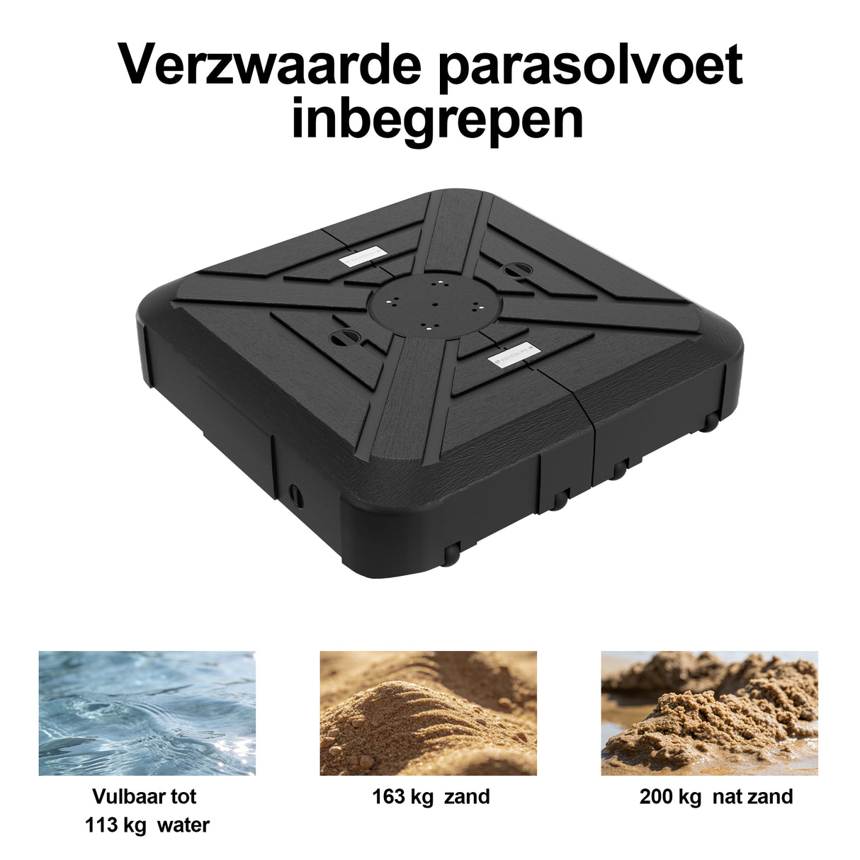 Patioslife Aegis Pro 360° draaibare zweefparasol met LED verlichting – versterkte, gepoedercoate aluminium baleinen en paal – voor tuin en terras