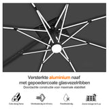 Patioslife Aegis Premium Cantilever Parasol met LED Verlichting, Glasvezel Ribs, Poedercoating Aluminium Stok & Beschermhoes — Luxe Tuin- en Terrasschaduw