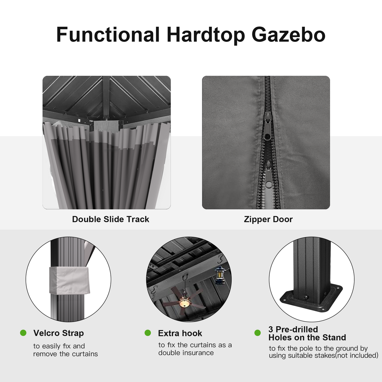 Patioslife Luxury Haven Hardtop Pergola met Afvoergoten, 120×120 mm Aluminium Palen, Dubbel Geventileerd Dak en Gordijnen | Populairste Keuze voor Tuin of Achtertuin