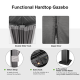 Patioslife Luxury Haven Hardtop Pergola met Afvoergoten, 120×120 mm Aluminium Palen, Dubbel Geventileerd Dak en Gordijnen | Populairste Keuze voor Tuin of Achtertuin