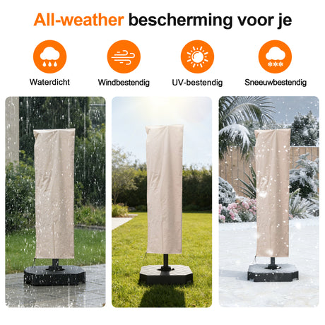 Patioslife Aegis – Parasolhoes voor Zweefparasol Ø 2,7–4 m – 600D Oxford, Waterdicht & UV-bestendig