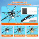 Patioslife Aegis Premium Cantilever Parasol met LED Verlichting, Glasvezel Ribs, Poedercoating Aluminium Stok & Beschermhoes — Luxe Tuin- en Terrasschaduw