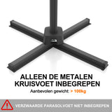 Patioslife Aegis Premium 360° draaibare zweefparasol met LED verlichting – gepoedercoat aluminium frame en glasvezel baleinen – tuin en terras