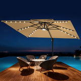 Patioslife Aegis Pro Cantilever Parasol met LED Verlichting, Versterkte Aluminium Ribben en Paal met Poedercoating — Perfect voor Tuin en Patio