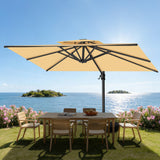 Patioslife Aegis Pro™ Cantilever Parasol met Kruisvoet — Robuust Frame en Poedergecoat Aluminium Paal voor Tuin en Terras