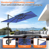 Patioslife Aegis Pro™ Cantilever Parasol met Kruisvoet — Robuust Frame en Poedergecoat Aluminium Paal voor Tuin en Terras