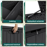 Buiten Deck Box, Grote Weerbestendige Kunststof Opslag voor Tuinmeubelen, Tuingereedschap & Zwembadaanvullingen, Met Slot, UV-bestendig