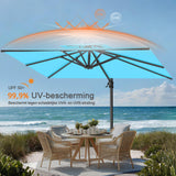 Patioslife Aegis Pro™ Cantilever Parasol met Kruisvoet — Robuust Frame en Poedergecoat Aluminium Paal voor Tuin en Terras