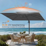 Patioslife Aegis Pro™ Cantilever Parasol met Kruisvoet — Robuust Frame en Poedergecoat Aluminium Paal voor Tuin en Terras