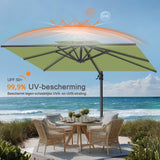 Patioslife Aegis Pro™ Cantilever Parasol met Kruisvoet — Robuust Frame en Poedergecoat Aluminium Paal voor Tuin en Terras