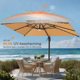 Patioslife Aegis Pro Cantilever Parasol met LED Verlichting, Versterkte Aluminium Ribben en Paal met Poedercoating — Perfect voor Tuin en Patio
