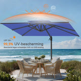 Patioslife Aegis Pro™ Cantilever Parasol met Kruisvoet — Robuust Frame en Poedergecoat Aluminium Paal voor Tuin en Terras