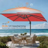 Patioslife Aegis Pro™ Cantilever Parasol met Kruisvoet — Robuust Frame en Poedergecoat Aluminium Paal voor Tuin en Terras