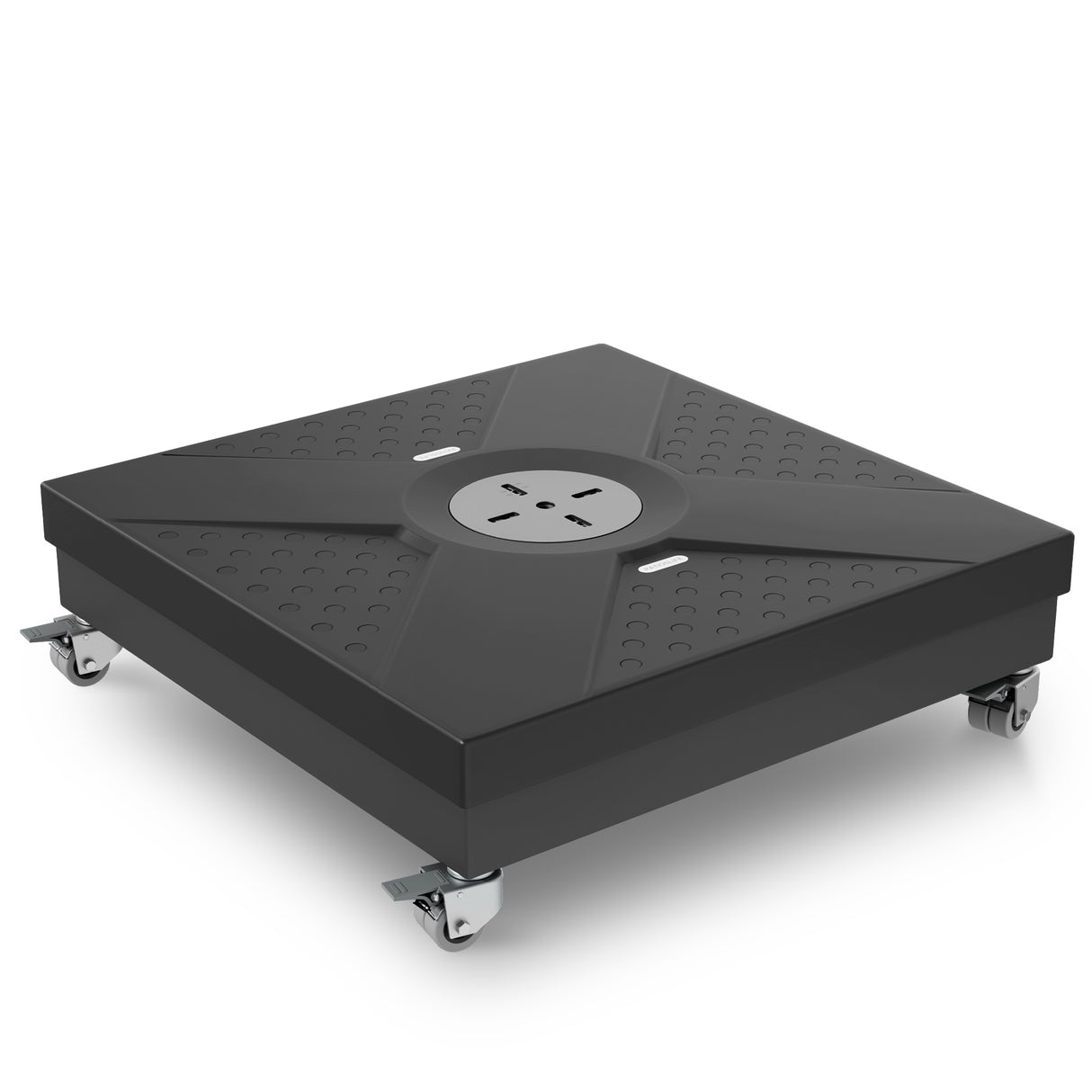 Patioslife robuuste cantilever parasolvoet met wielen, tot 400 kg draagvermogen, decoratieve rolstandaard, compatibel met de Aegis-serie en de meeste offset parasols, voor gebruik op het terras, in de tuin, op het gazon en bij het zwembad.