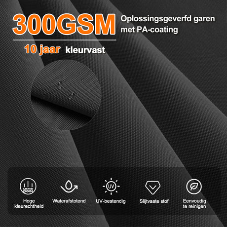 Patioslife Aegis Premium Cantilever Parasol met LED Verlichting, Glasvezel Ribs, Poedercoating Aluminium Stok & Beschermhoes — Luxe Tuin- en Terrasschaduw