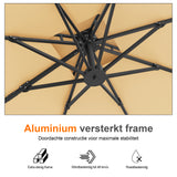 Patioslife Aegis Pro™ Cantilever Parasol met Kruisvoet — Robuust Frame en Poedergecoat Aluminium Paal voor Tuin en Terras