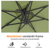 Patioslife Aegis Pro™ Cantilever Parasol met Kruisvoet — Robuust Frame en Poedergecoat Aluminium Paal voor Tuin en Terras