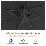 Patioslife Aegis Pro™ Cantilever Parasol met Kruisvoet — Robuust Frame en Poedergecoat Aluminium Paal voor Tuin en Terras