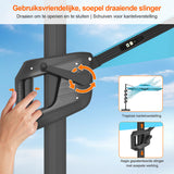 Patioslife Aegis Premium Cantilever Parasol met LED Verlichting, Glasvezel Ribs, Poedercoating Aluminium Stok & Beschermhoes — Luxe Tuin- en Terrasschaduw