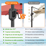 Patioslife Aegis Premium Cantilever Parasol met LED Verlichting, Glasvezel Ribs, Poedercoating Aluminium Stok & Beschermhoes — Luxe Tuin- en Terrasschaduw