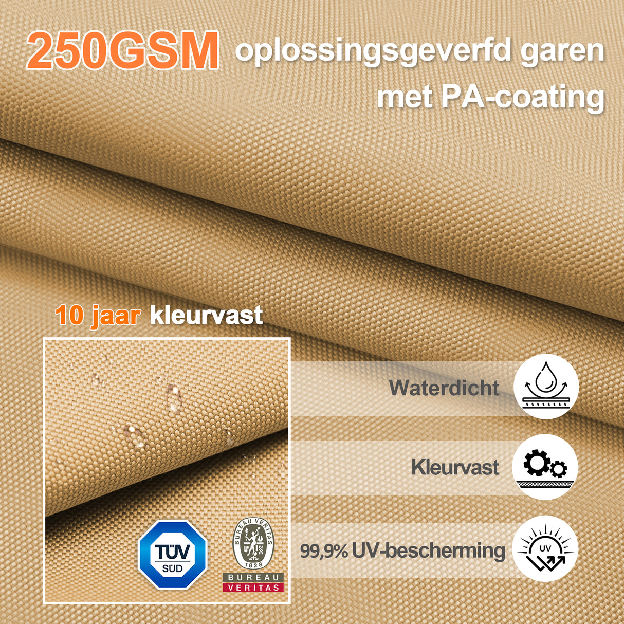 Patioslife Aegis Pro Cantilever Parasol met LED Verlichting, Versterkte Aluminium Ribben en Paal met Poedercoating — Perfect voor Tuin en Patio